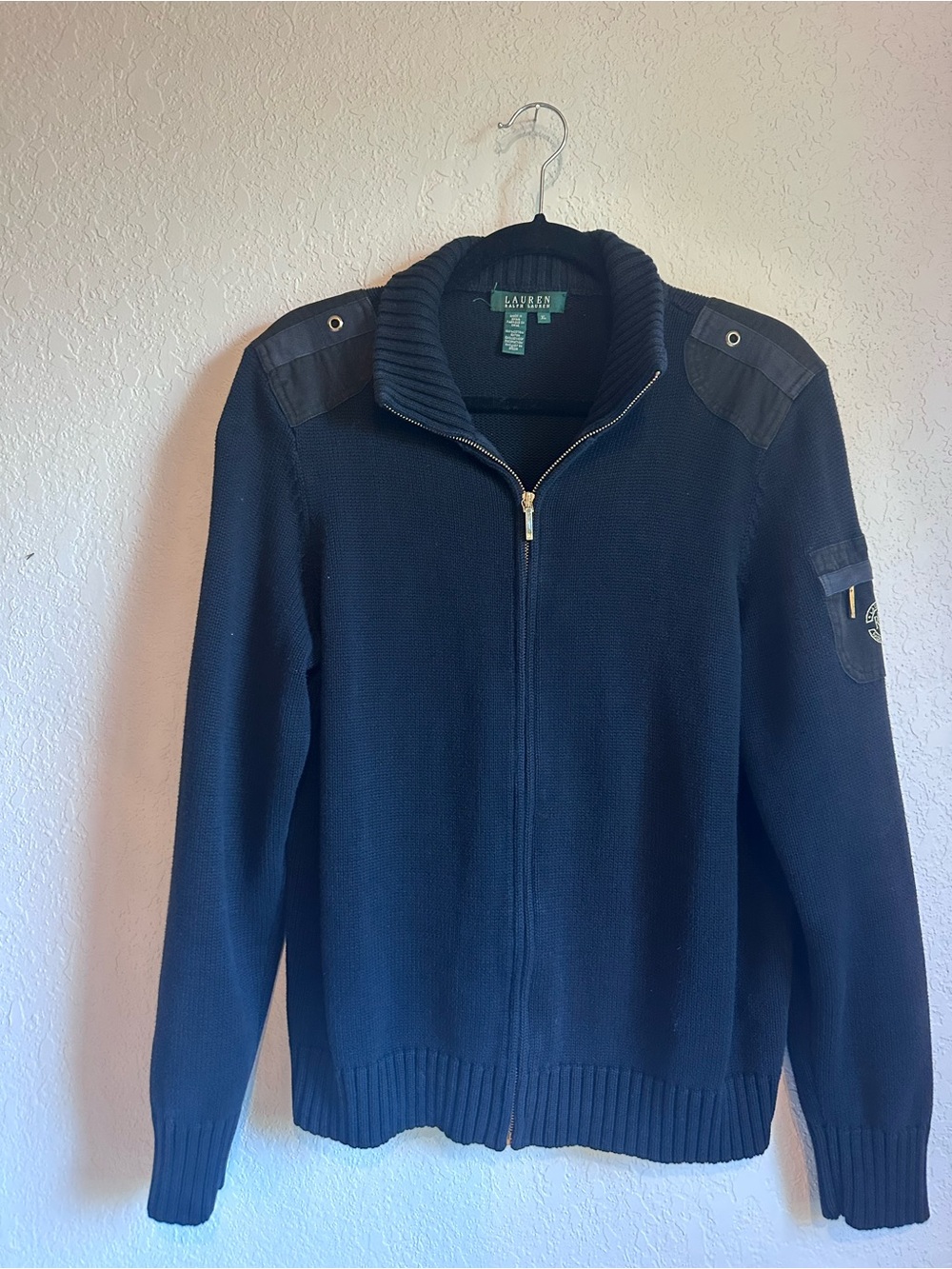 Lauren Ralph Lauren black Zip-Front women’s Sweater